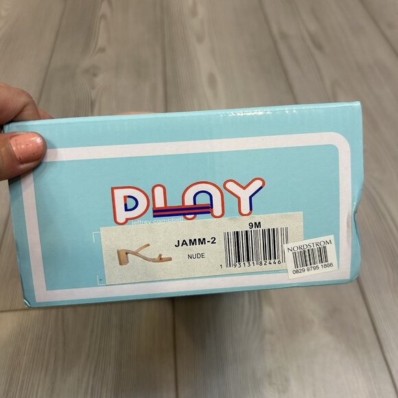 Jeffrey Campbell Size 9 Jamm Mule in Nude Beige Rubber 2” Heel Slip On - Picture 7 of 7